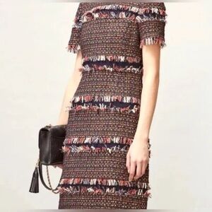 Tory Burch Multicolor Tweed Midi Dress